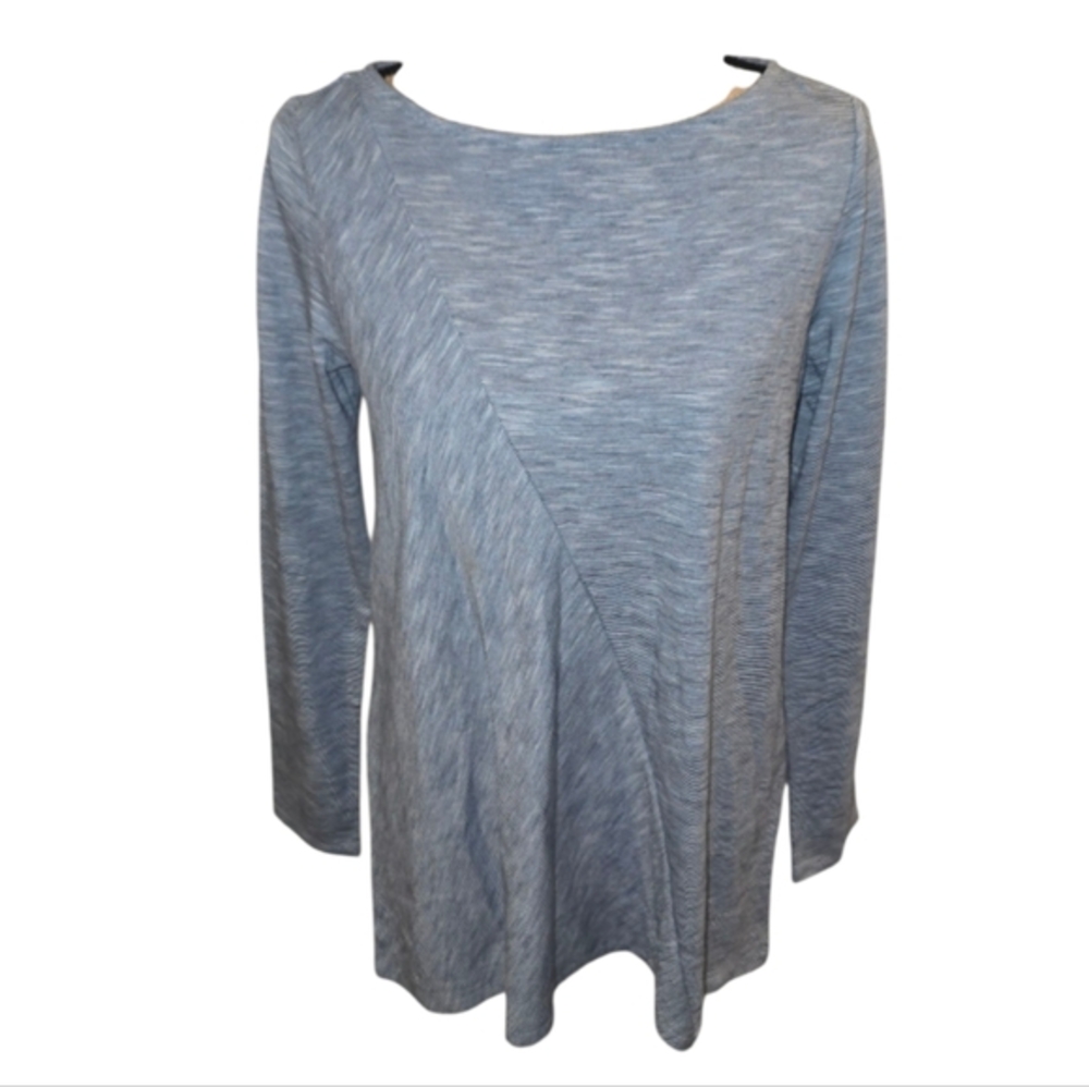 J. Jill Oversized Women's Blue Long Sleeve Carbon Multi Tunic Top Size XS‎ NEW
